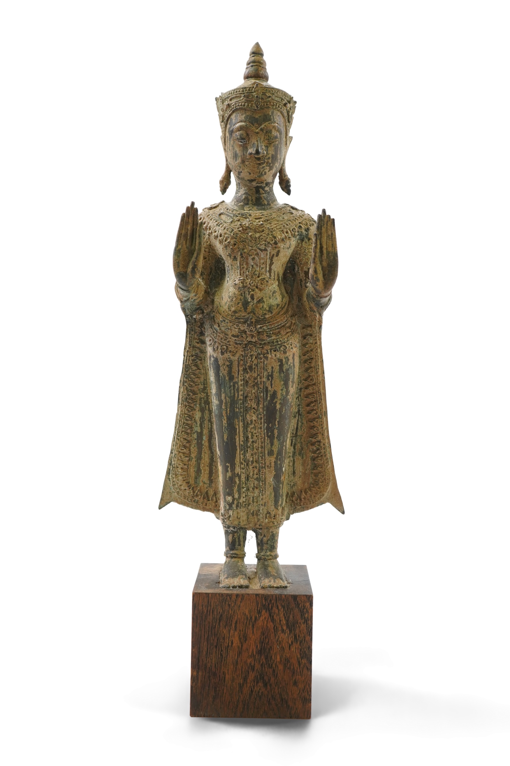 A Thai bronze figure of standing Buddha, 19th century